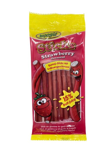 Woogie Sticks mit Füllung, Erdbeergeschmack